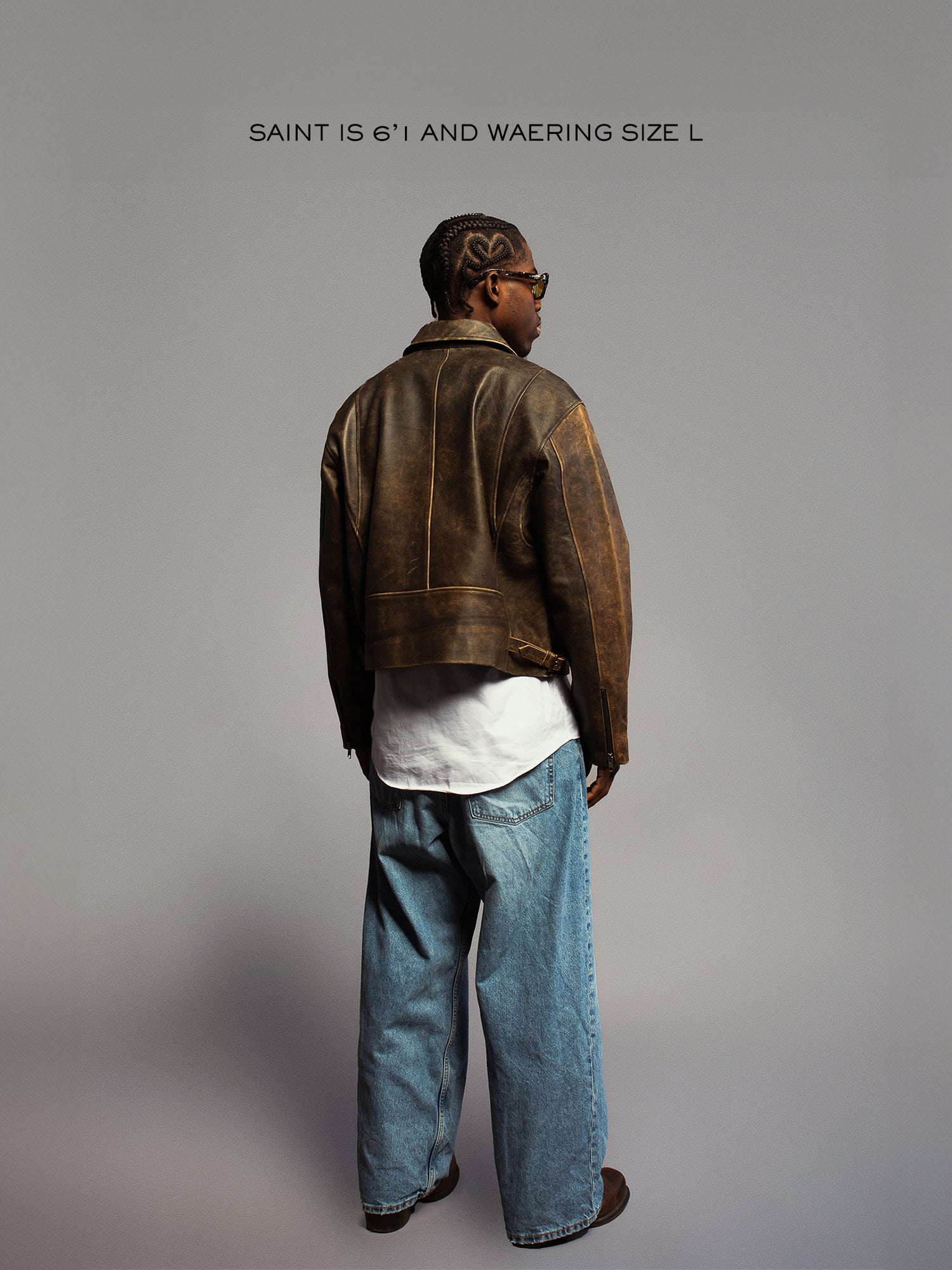 Everyday Boxy Leather Jacket - Brown