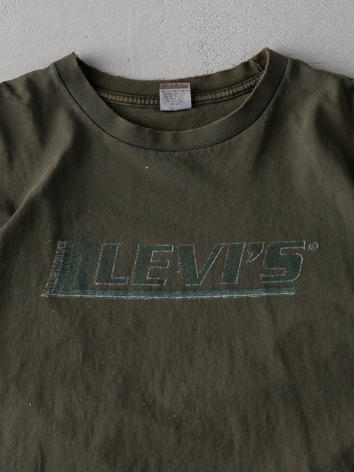 Vintage 90s Washed Green Levis Graphic Tee (M)