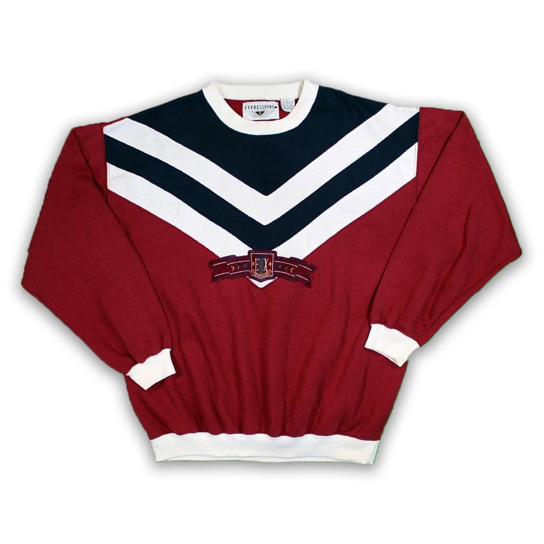 Vintage 80s Red Expressions Crewneck (S/M) | Rebalance Vintage.