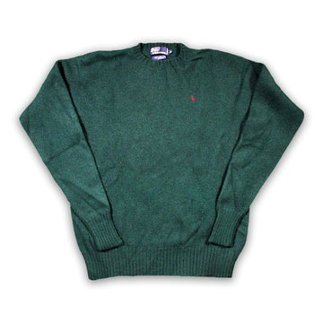 Vintage 90s Green Polo Wool Sweater | Rebalance Vintage.