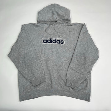 Vintage Grey Adidas Spell Out Hoodie (L) | Rebalance Vintage.