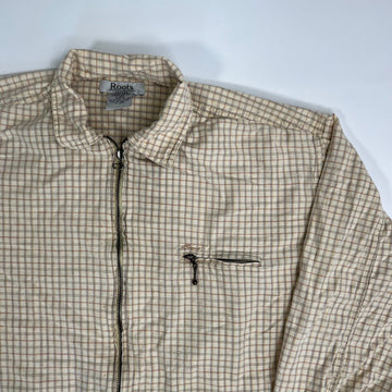 Vintage 80s Yellow + Orange Roots Checkered Jacket (L) | Rebalance Vintage.