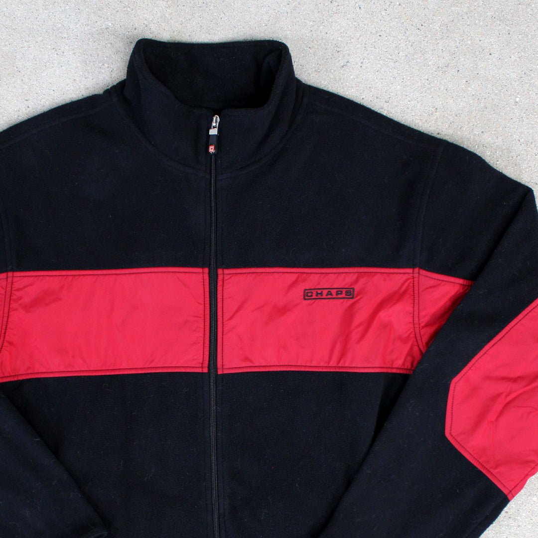 Vintage Black +. Red Chaps Fleece Jacket (L/XL) | Rebalance Vintage.