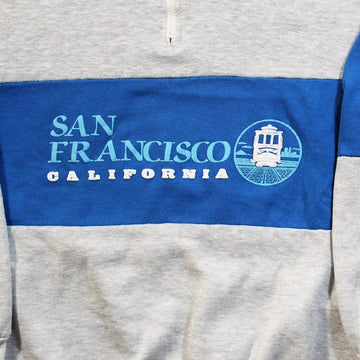 Vintage 80s Grey + Blue San Fran California 1/4 zip | Rebalance Vintage.