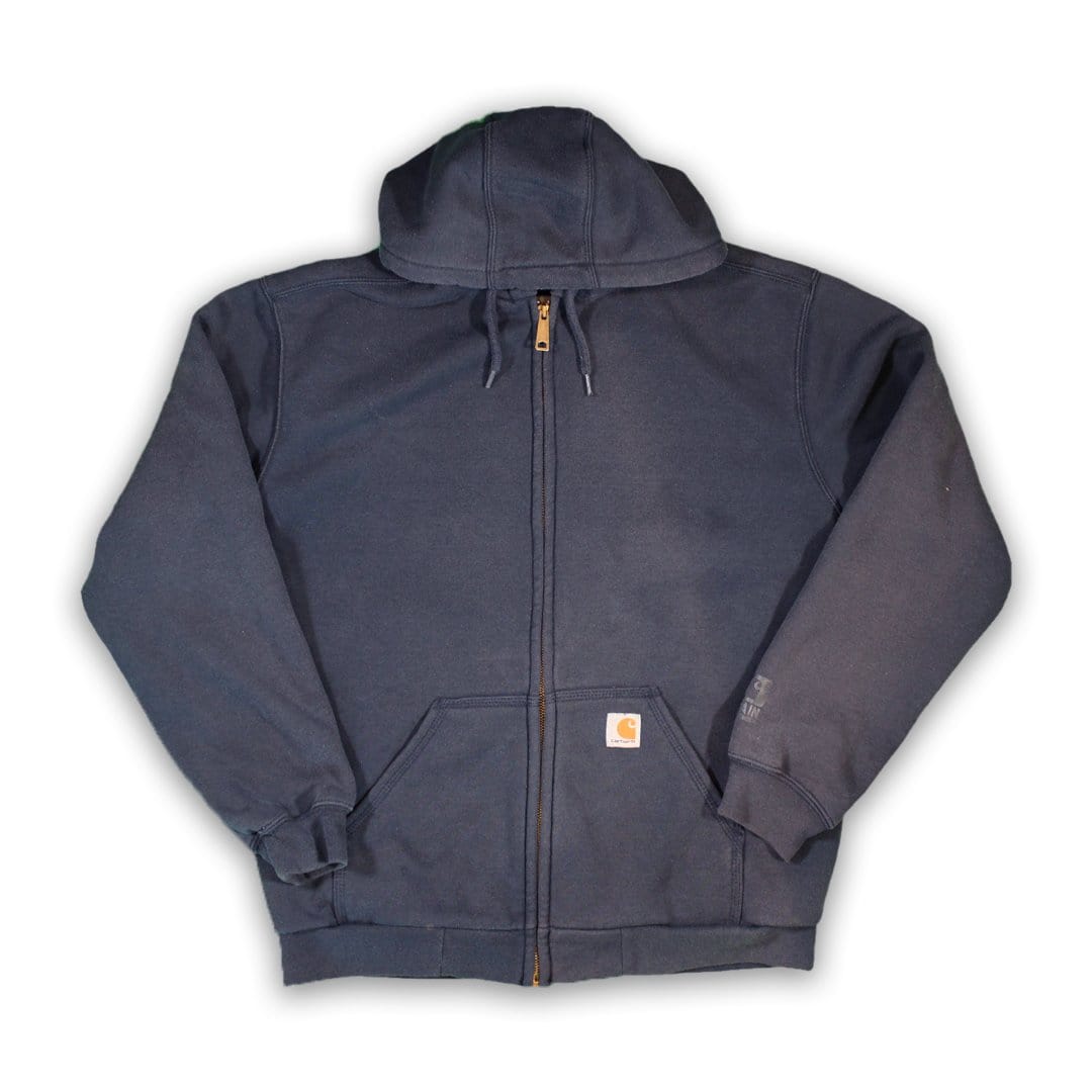 Vintage Navy Blue Carhartt Zipped Hoodie | Rebalance Vintage.