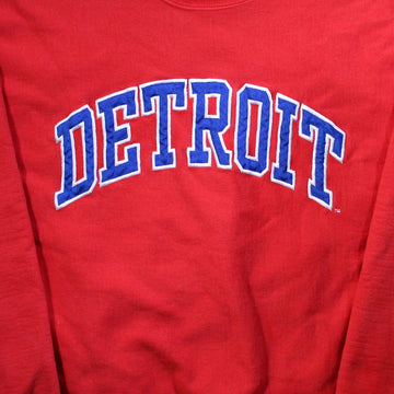 Vintage Red Detroit Spell Out Crewneck | Rebalance Vintage.