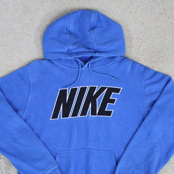 Vintage Blue Nike Block Letter Spell Out Hoodie | Rebalance Vintage.