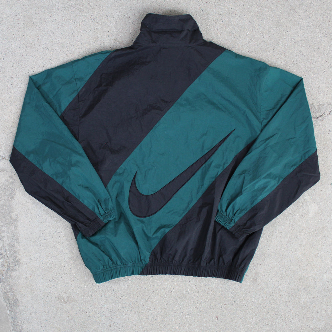 Vintage 90s Black + Green Nike Windbreaker | Rebalance Vintage.