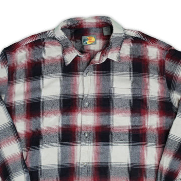 Vintage Beige, Red + Black Bass Pro Plaid Button Up | Rebalance Vintage.