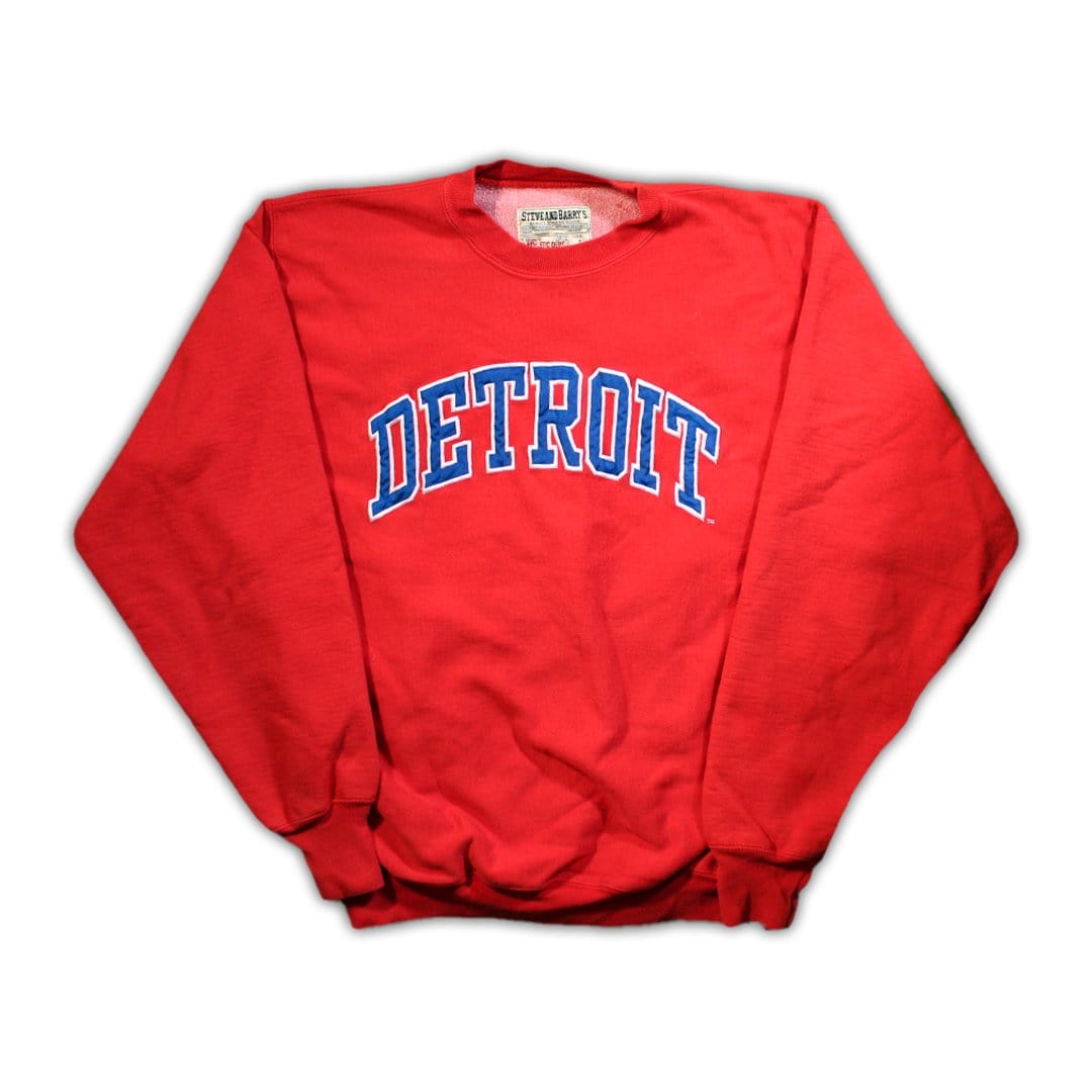 Vintage Red Detroit Spell Out Crewneck | Rebalance Vintage.