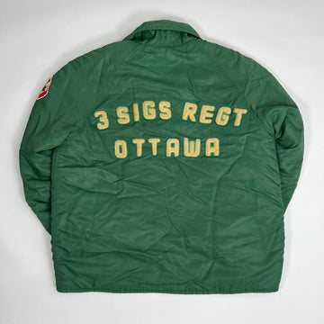 Vintage RARE 70s Canadian Corps of Royal Signals Green Bomber Jacket (L) | Rebalance Vintage.