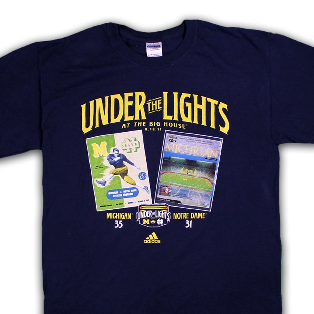 Vintage Adidas Under the Lights Michigan v. Notre Dame Tee | Rebalance Vintage.