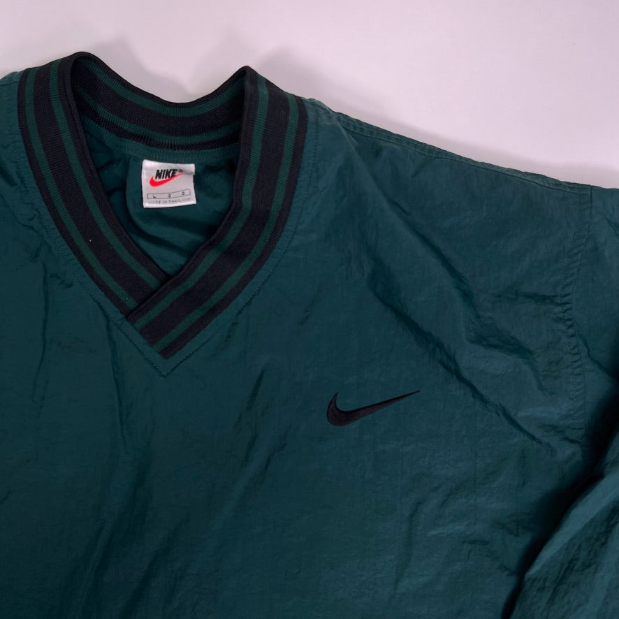 Vintage 90s Green + Black Nike Pull Over Windbreaker (L) | Rebalance Vintage.