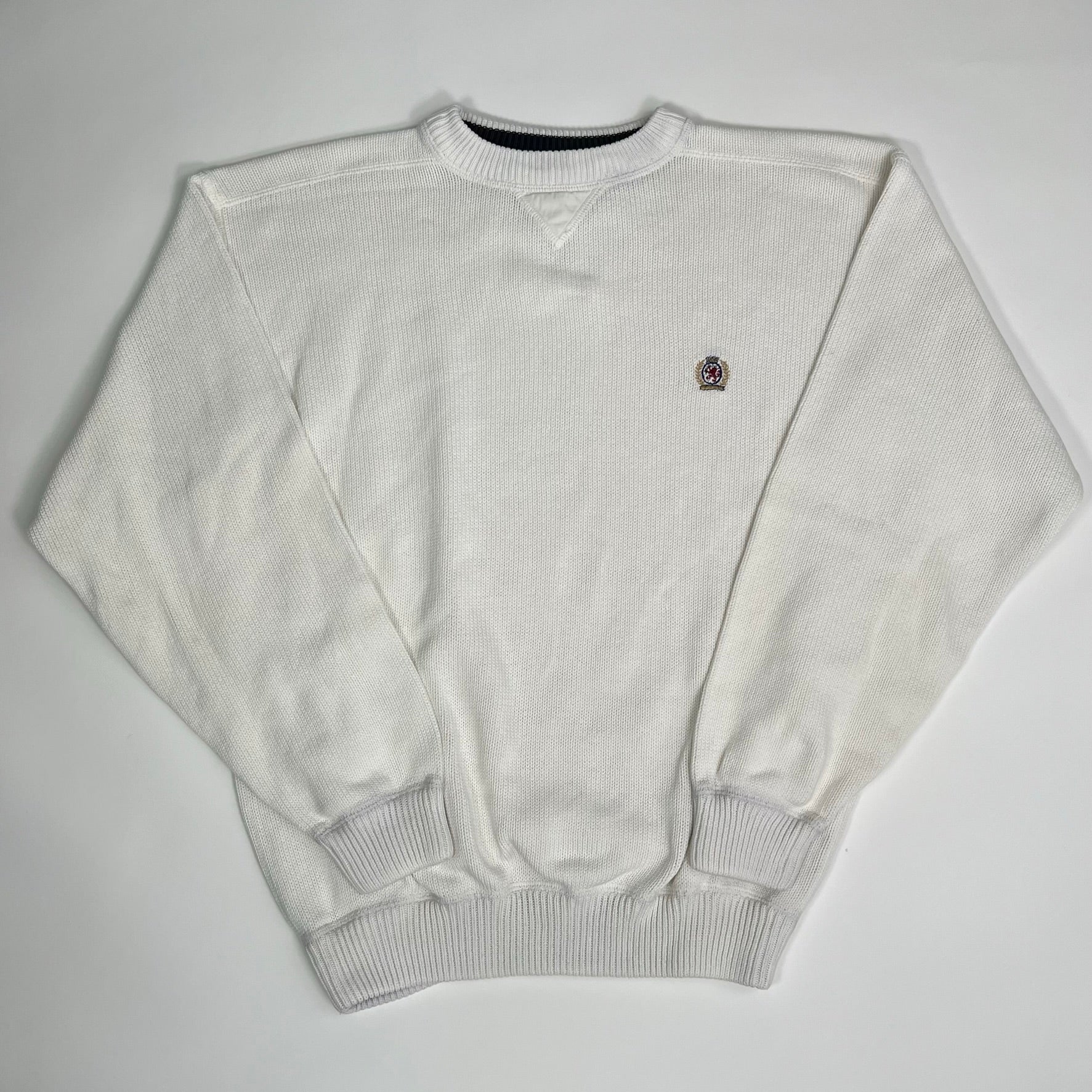Vintage White Tommy Hilfiger Knit Sweater (L) | Rebalance Vintage.