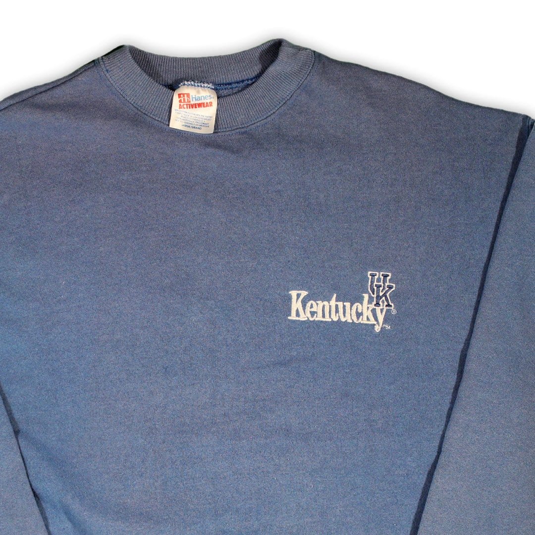 Vintage 90s Light Blue Kentucky ‘UK’ Embroidered Crewneck | Rebalance Vintage.