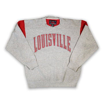 Vintage 90s Grey + Red Louisville Cardinals Graphic Crewneck | Rebalance Vintage.
