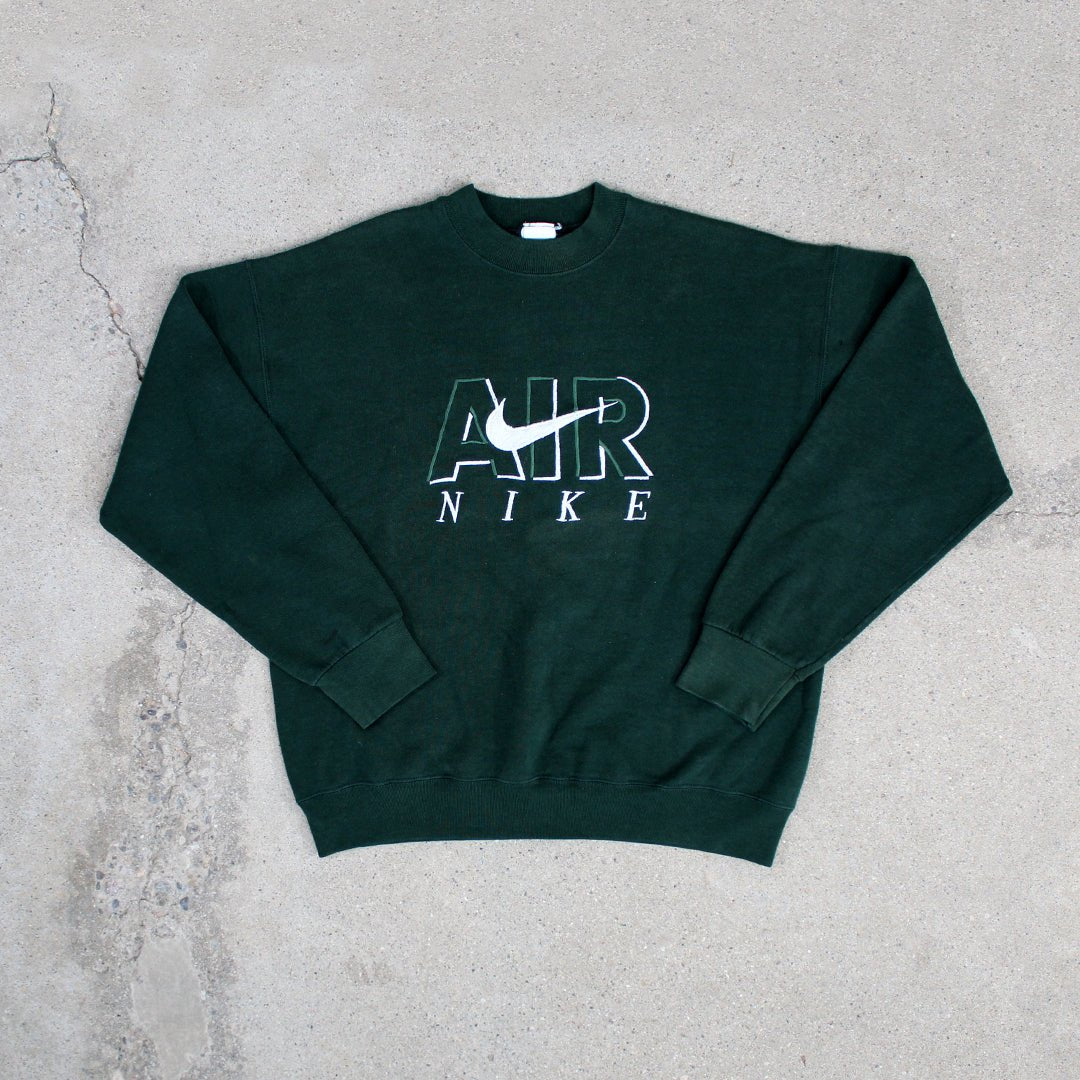 Vintage 90s Forest Green Nike Air Crewneck | Rebalance Vintage.