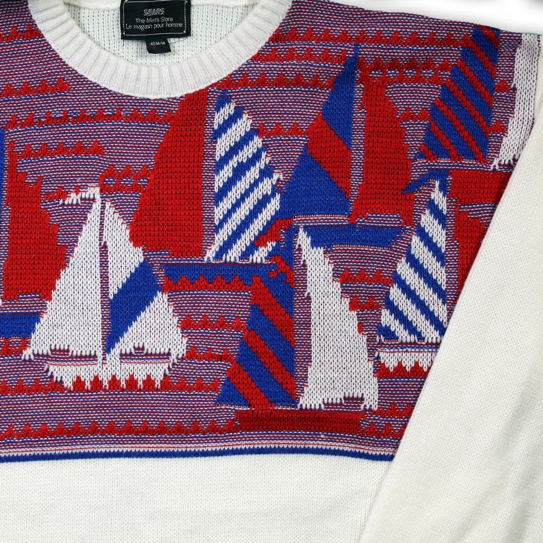 Vintage 80s Sears Knit Sailing Sweater | Rebalance Vintage.