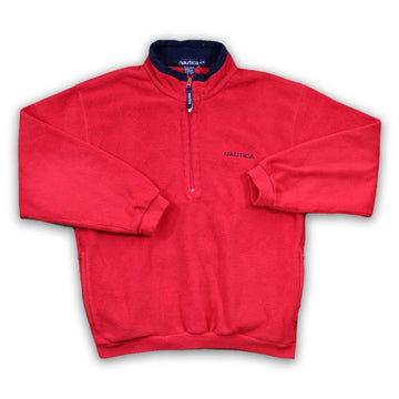 Vintage Red Nautica 1/4 Fleece Sweater | Rebalance Vintage.