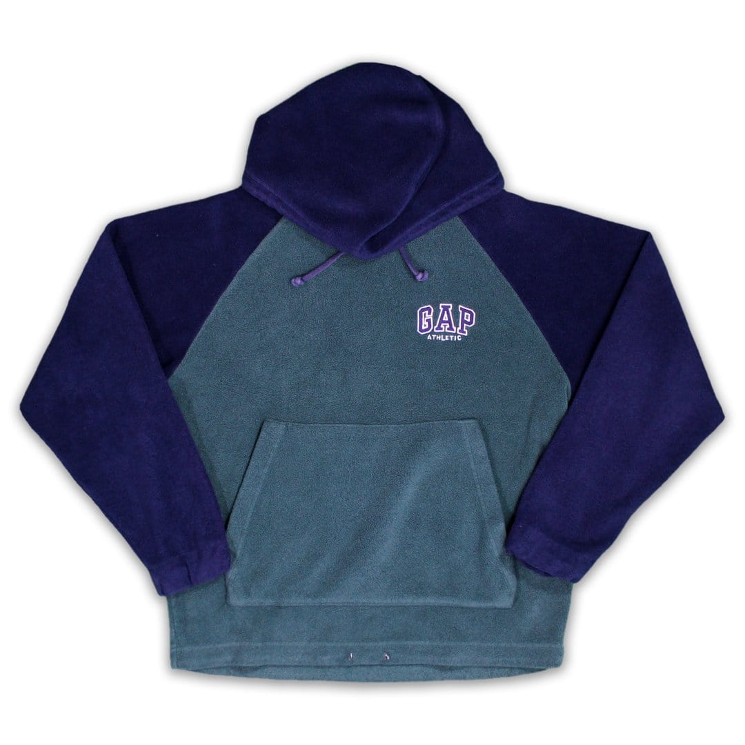 Vintage 90s Green + Blue Gap Athleltic Fleece Hoodie (M) | Rebalance Vintage.
