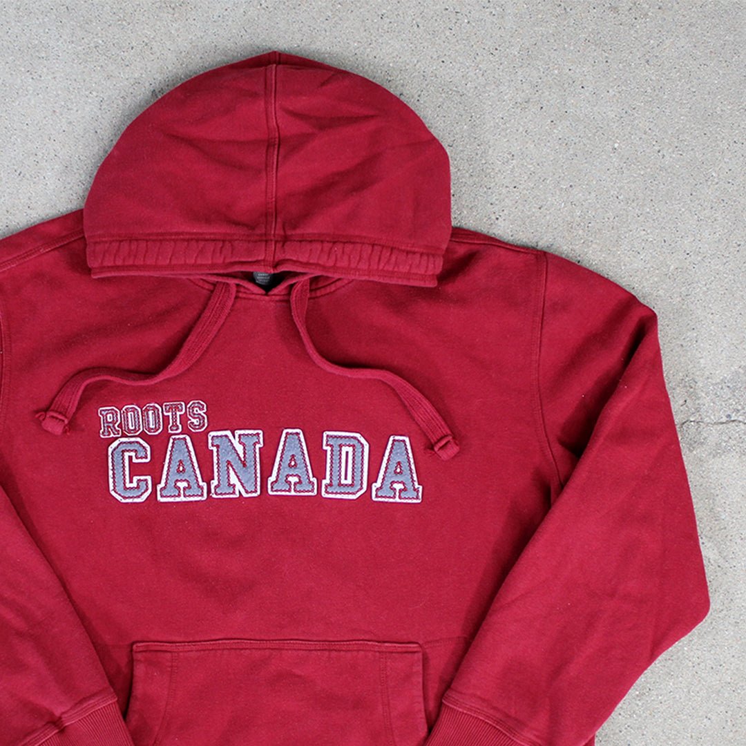 Vintage Red Roots Canada Hoodie (XL) | Rebalance Vintage.