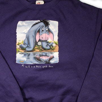 Vintage Purple Eeyore ‘a smile is a frown upside down’ Crewneck | Rebalance Vintage.