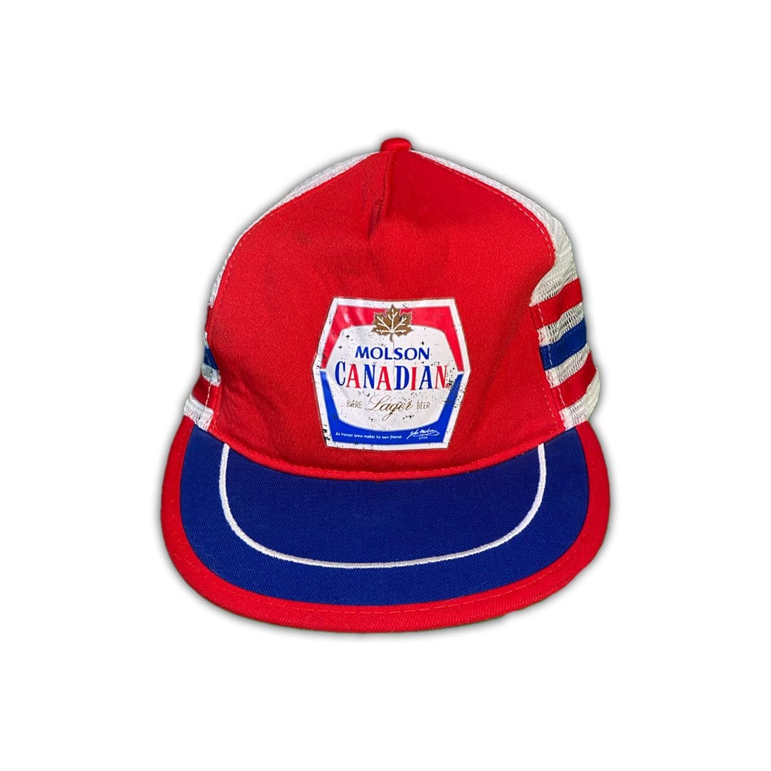 Vintage Molson Canadian Red + Blue Trucker Hat | Rebalance Vintage.