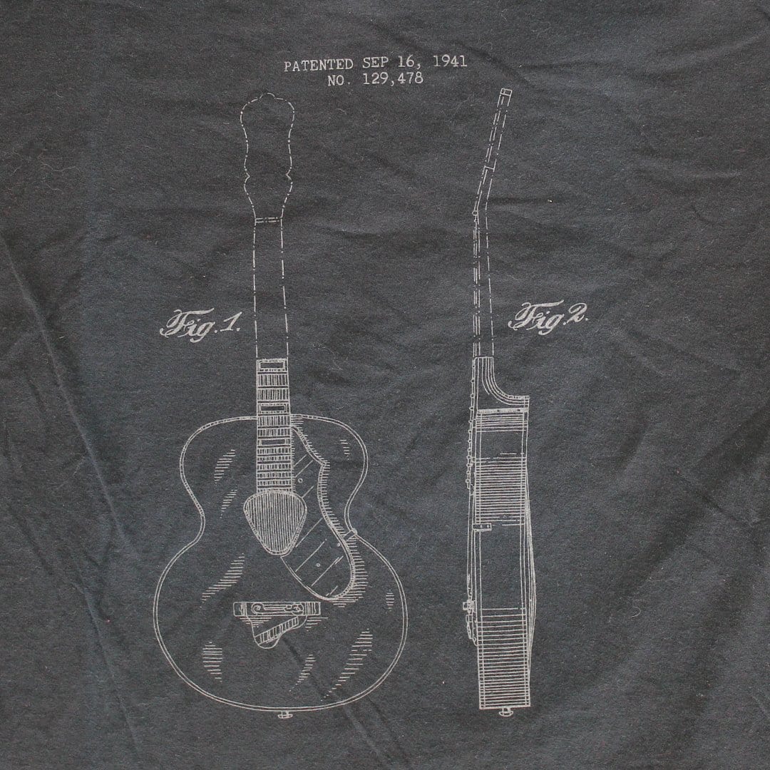 Vintage Black Guitar Patent Tee | Rebalance Vintage.