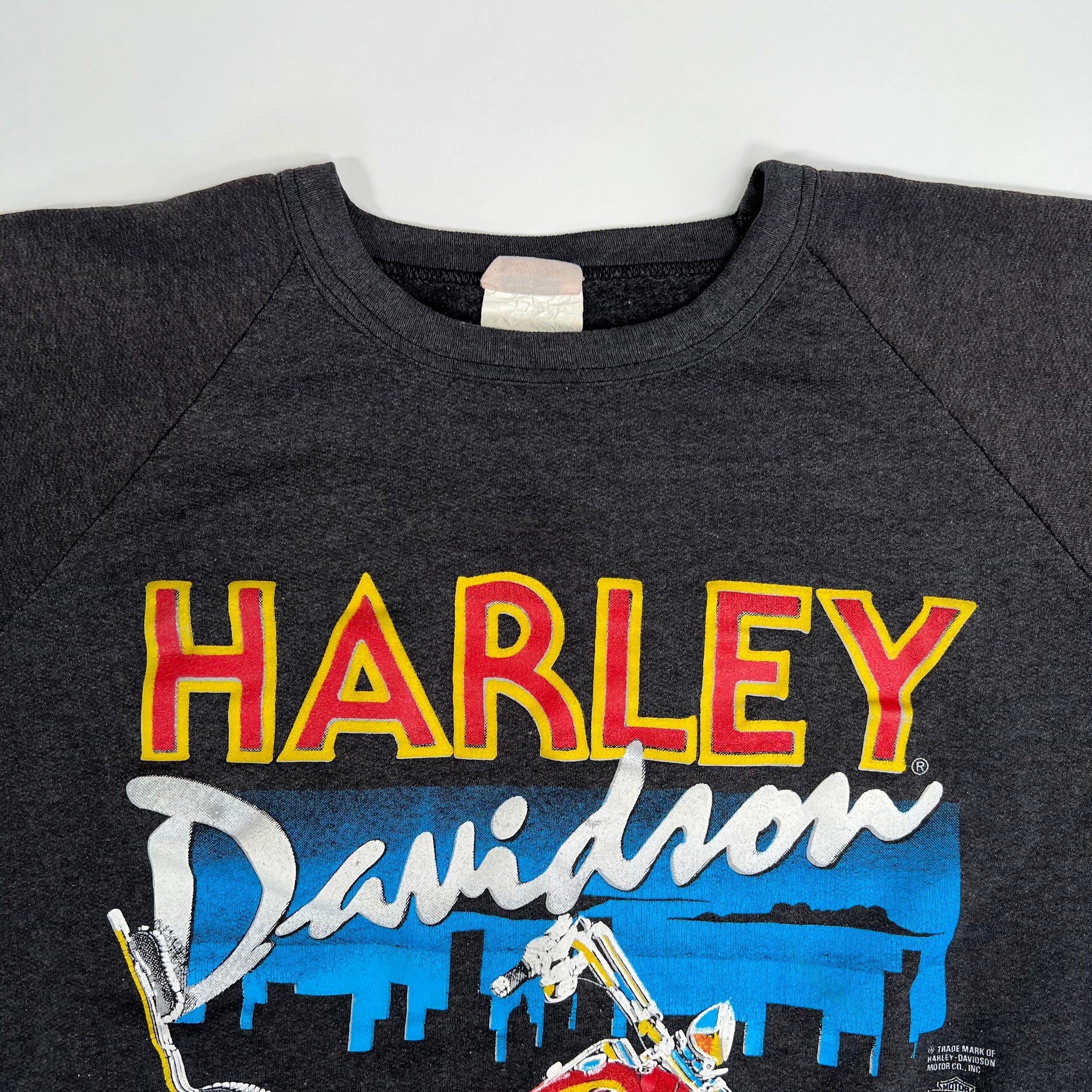 Vintage 80s Harley Davidson 3D Emblem Sweatshirt Tee | Rebalance Vintage.