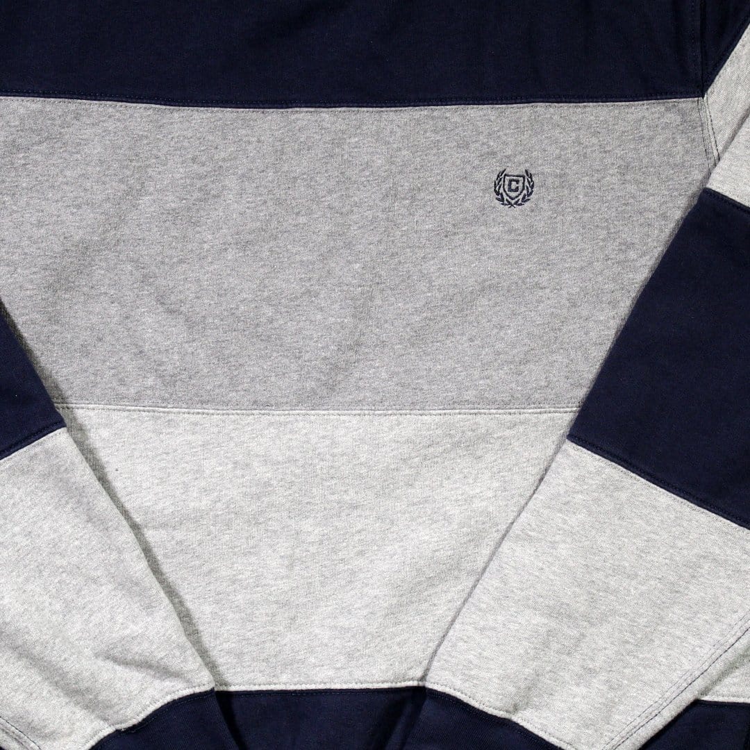 Vintage Grey + Blue Chaps Striped Crewneck | Rebalance Vintage.