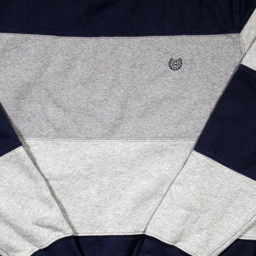 Vintage Grey + Blue Chaps Striped Crewneck | Rebalance Vintage.