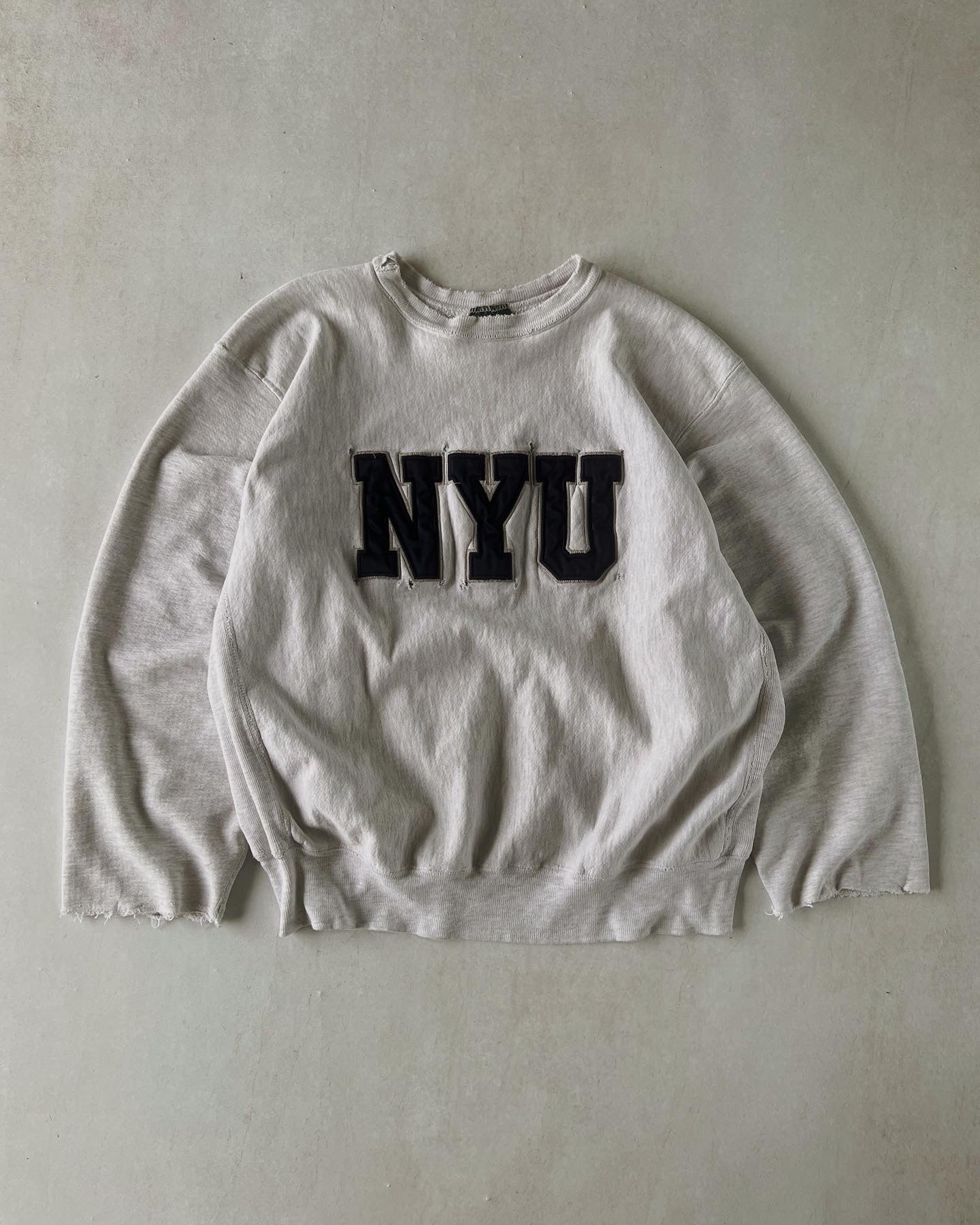 Vintage 90s Grey NYU Emboridery Crewneck (L)