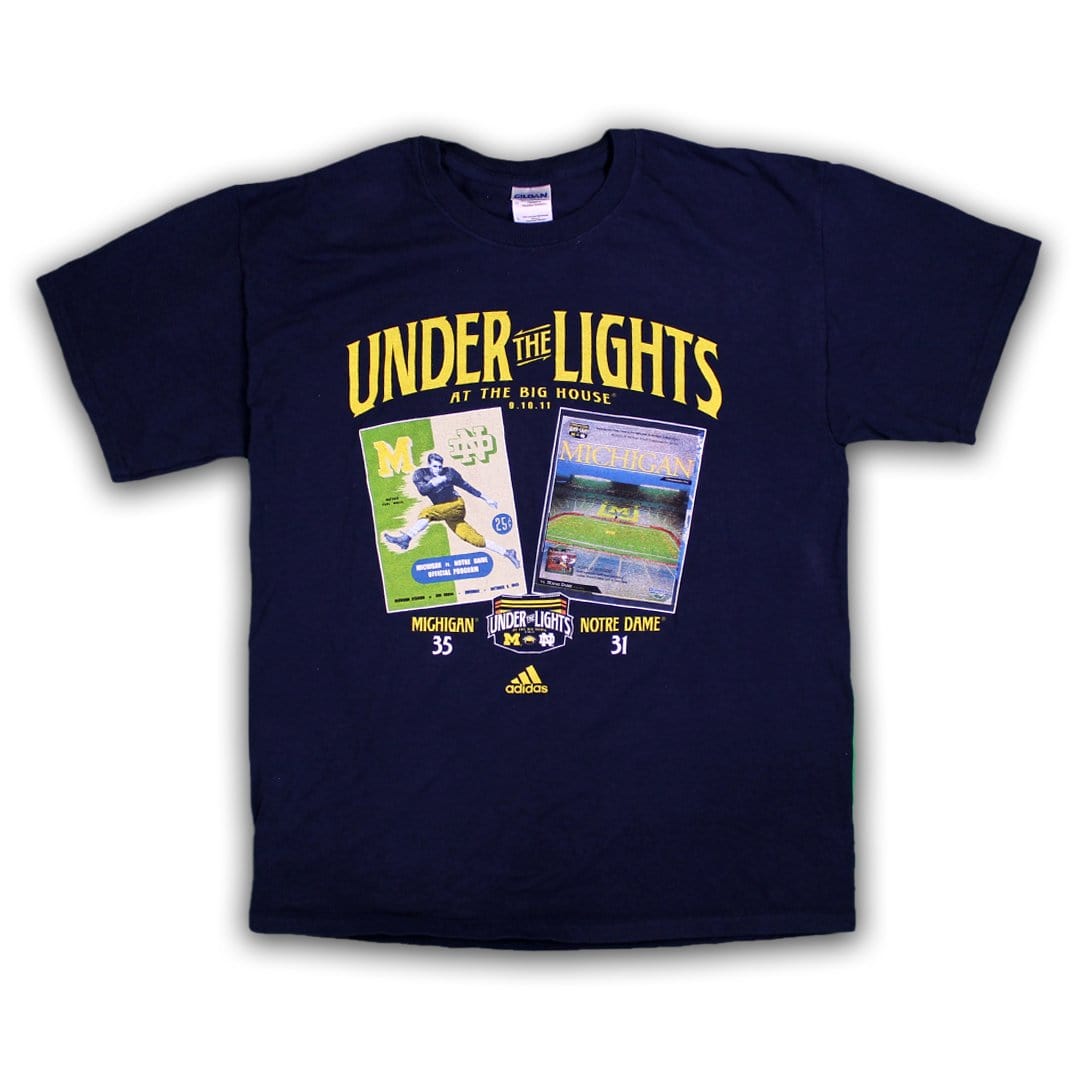 Vintage Adidas Under the Lights Michigan v. Notre Dame Tee | Rebalance Vintage.