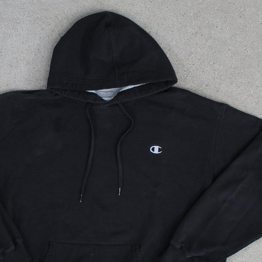 Vintage Black Champion Hoodie (XL/XXL) | Rebalance Vintage.