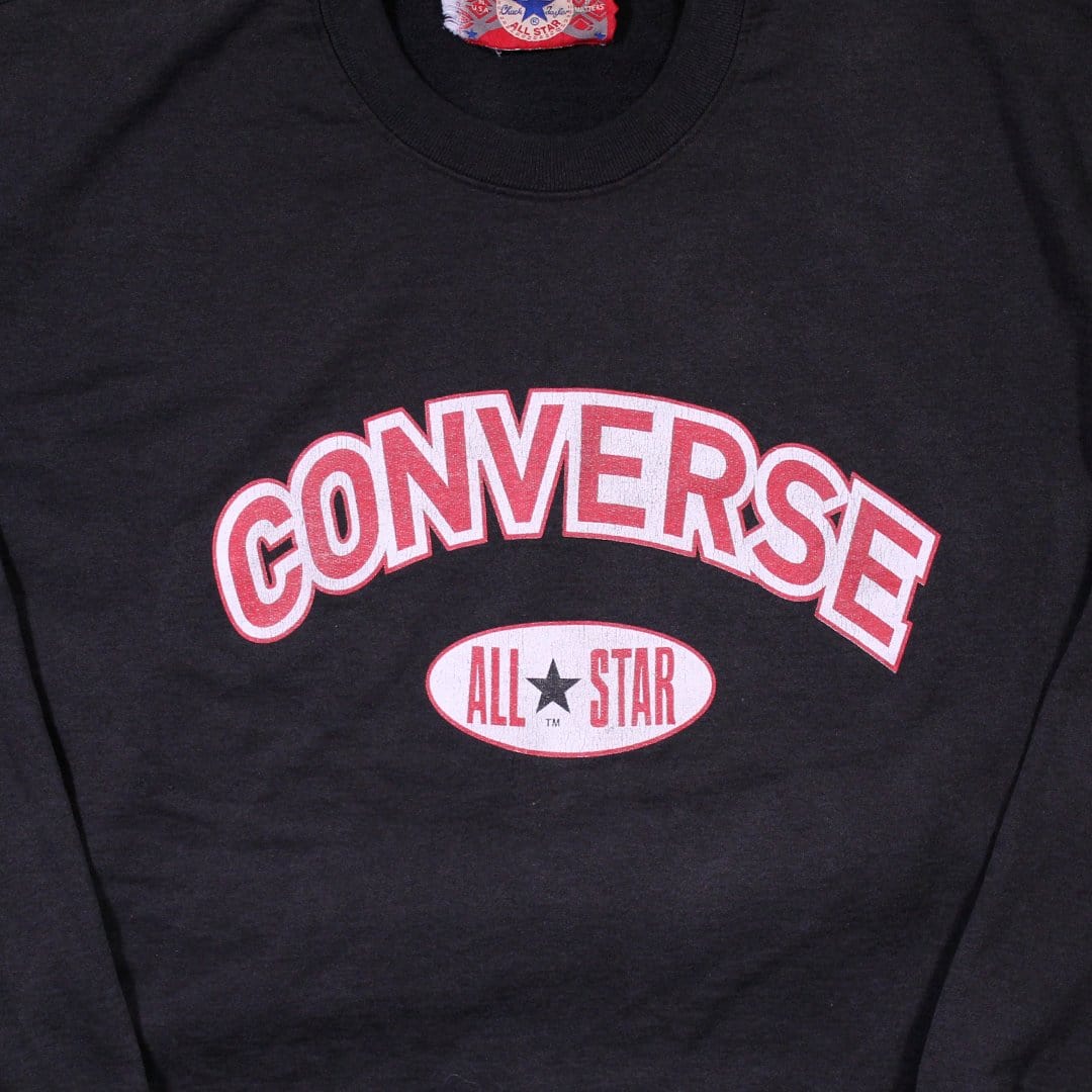 Vintage 80s Black Converse ‘All Star’ Crewneck | Rebalance Vintage.
