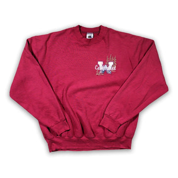 Vintage 90s Red Cumberland Embroidered Forest Crewneck | Rebalance Vintage.