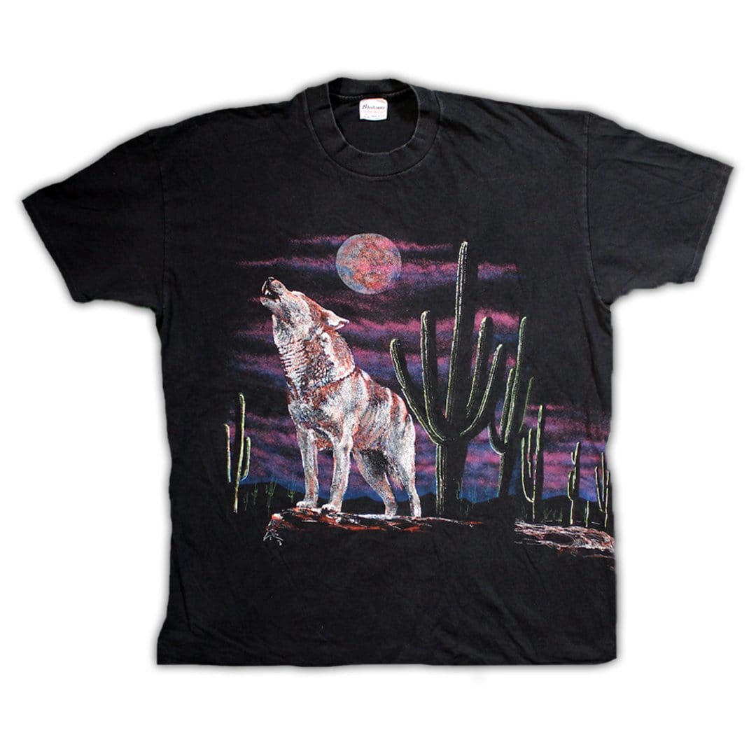 VIntage 90s Desert Wolf Howling Tee | Rebalance Vintage.