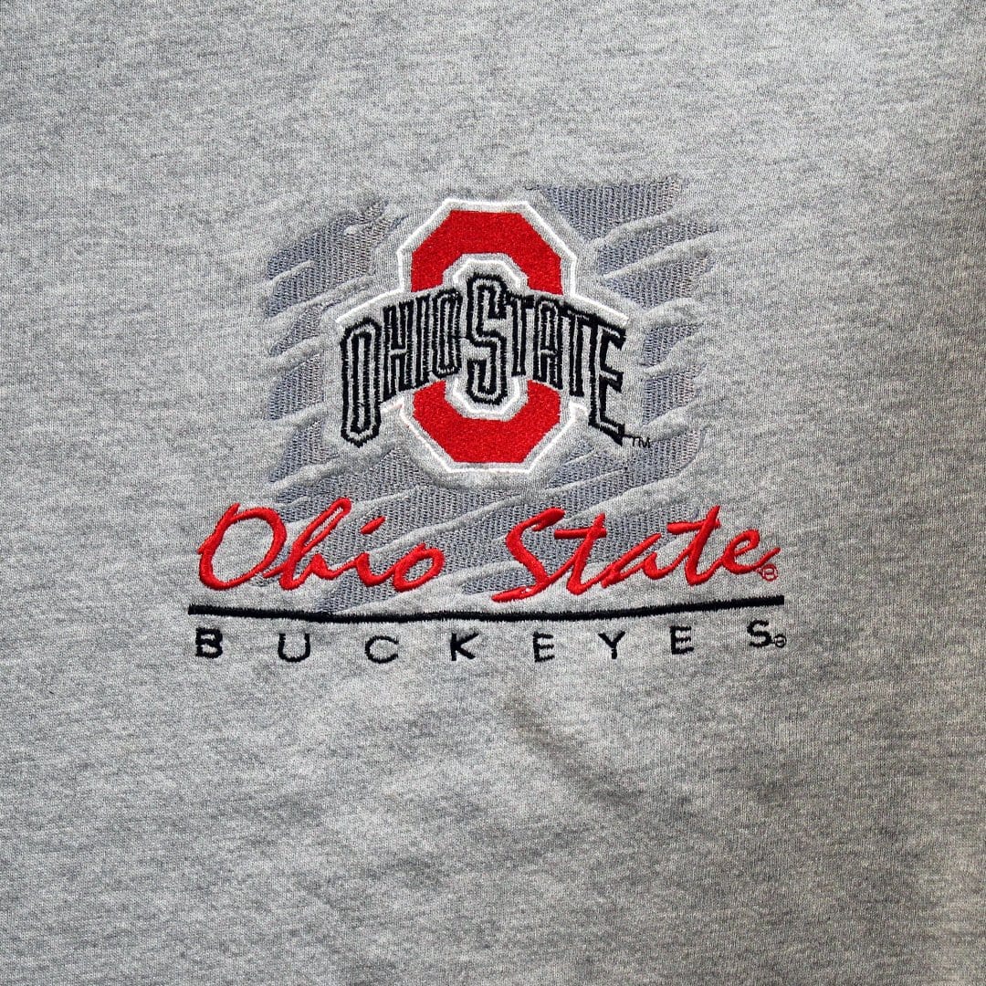 Vintage 90s Grey Ohio State Buckeyes Crewneck | Rebalance Vintage.