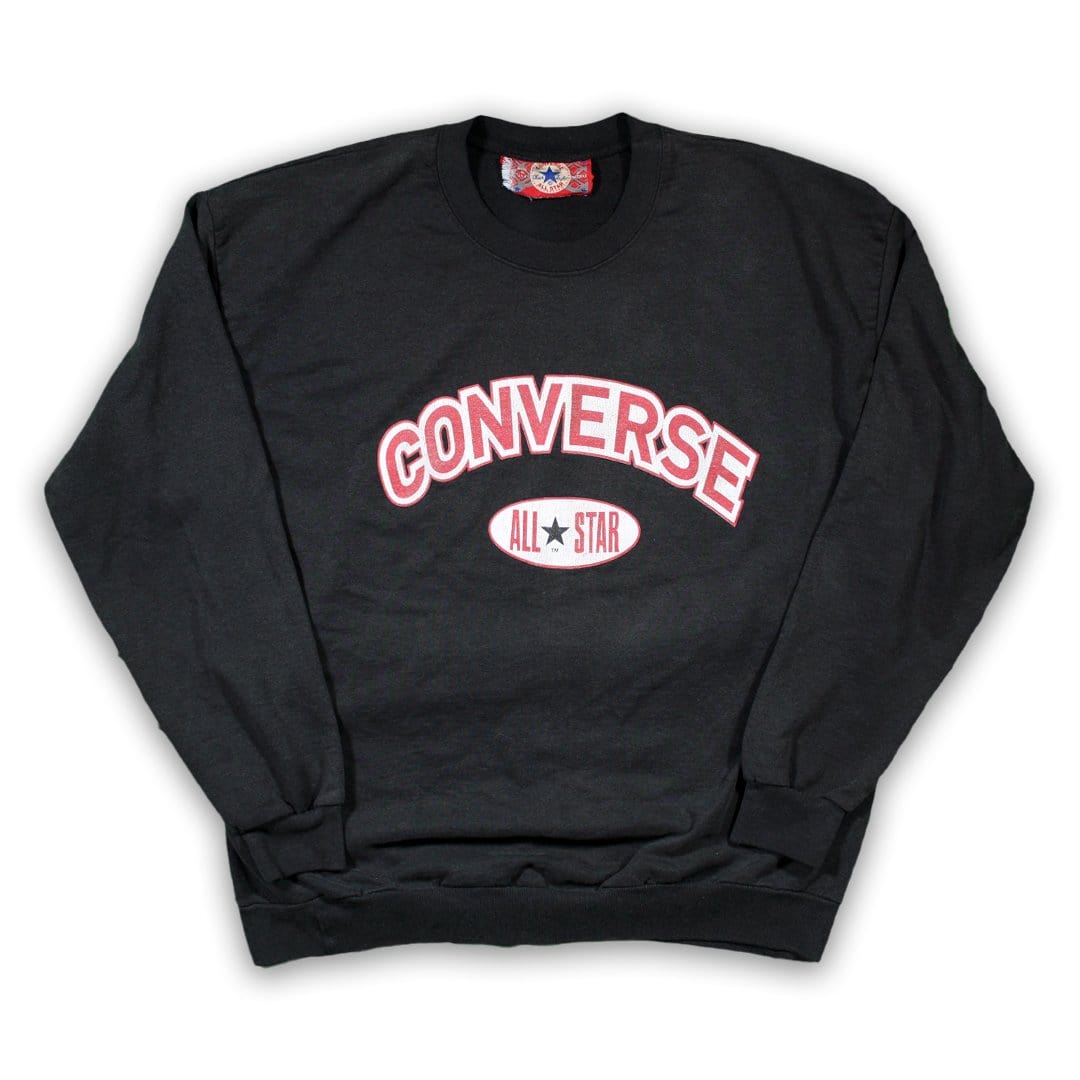 Vintage 80s Black Converse ‘All Star’ Crewneck | Rebalance Vintage.