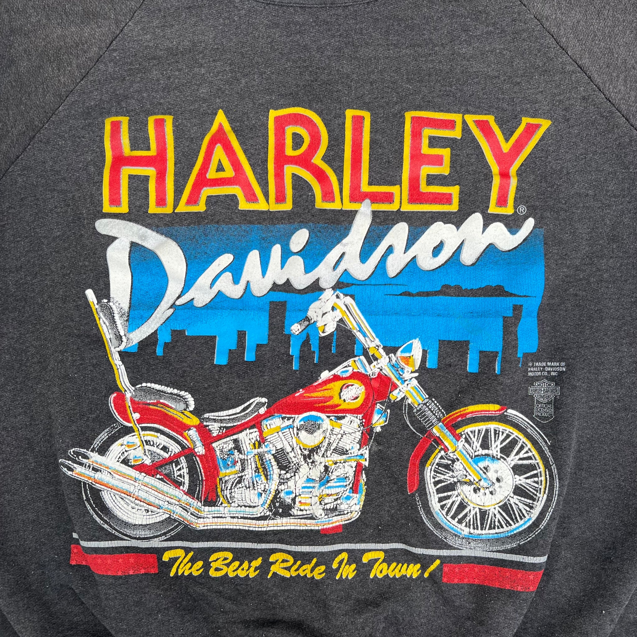 Vintage 80s Harley Davidson 3D Emblem Sweatshirt Tee | Rebalance Vintage.