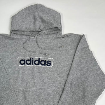 Vintage Grey Adidas Spell Out Hoodie (L) | Rebalance Vintage.