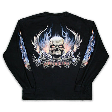 Vintage Easy riders Flaming Skull Long Sleeve | Rebalance Vintage.