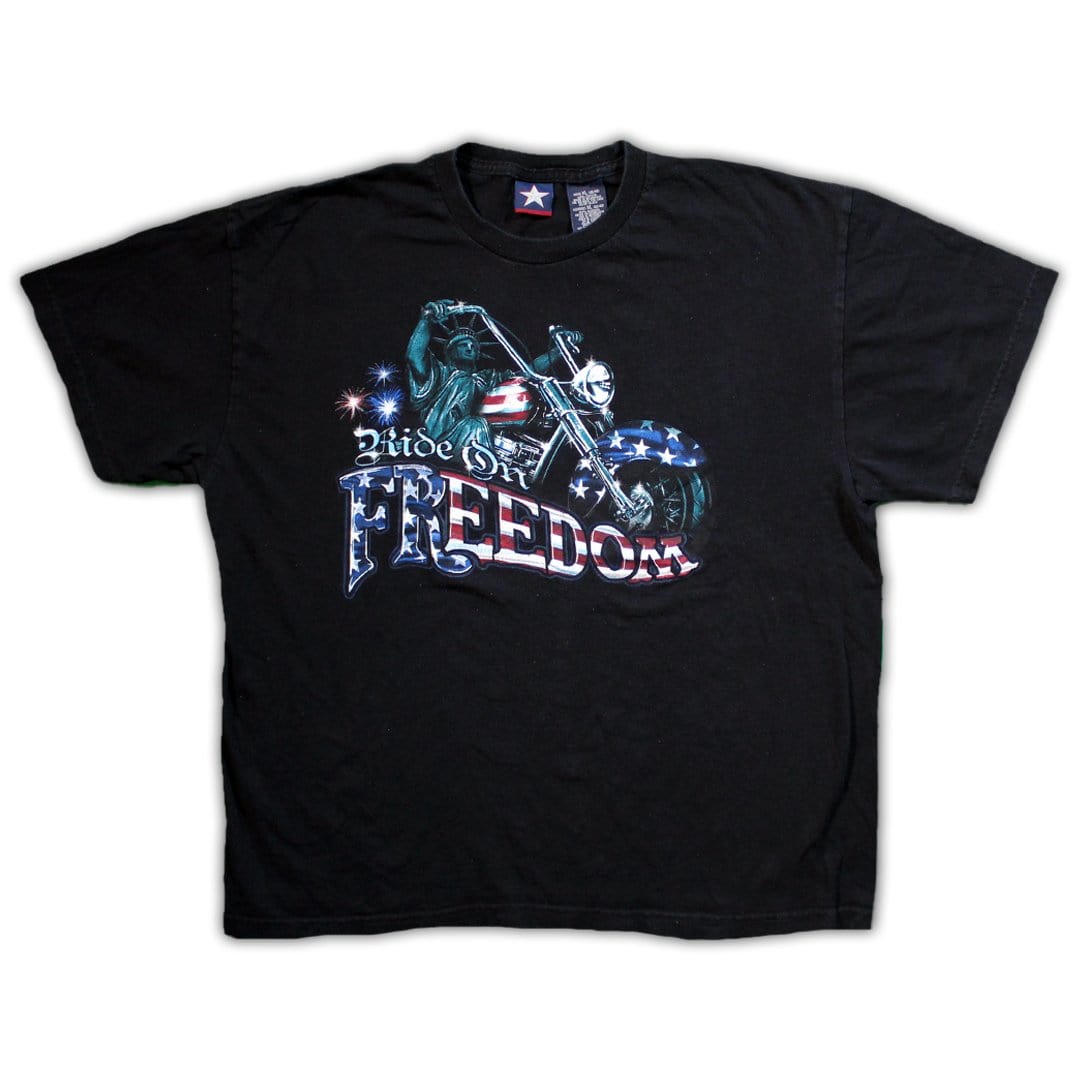 Vintage Ride on Freedom Statue of Liberty Biker Tee | Rebalance Vintage.