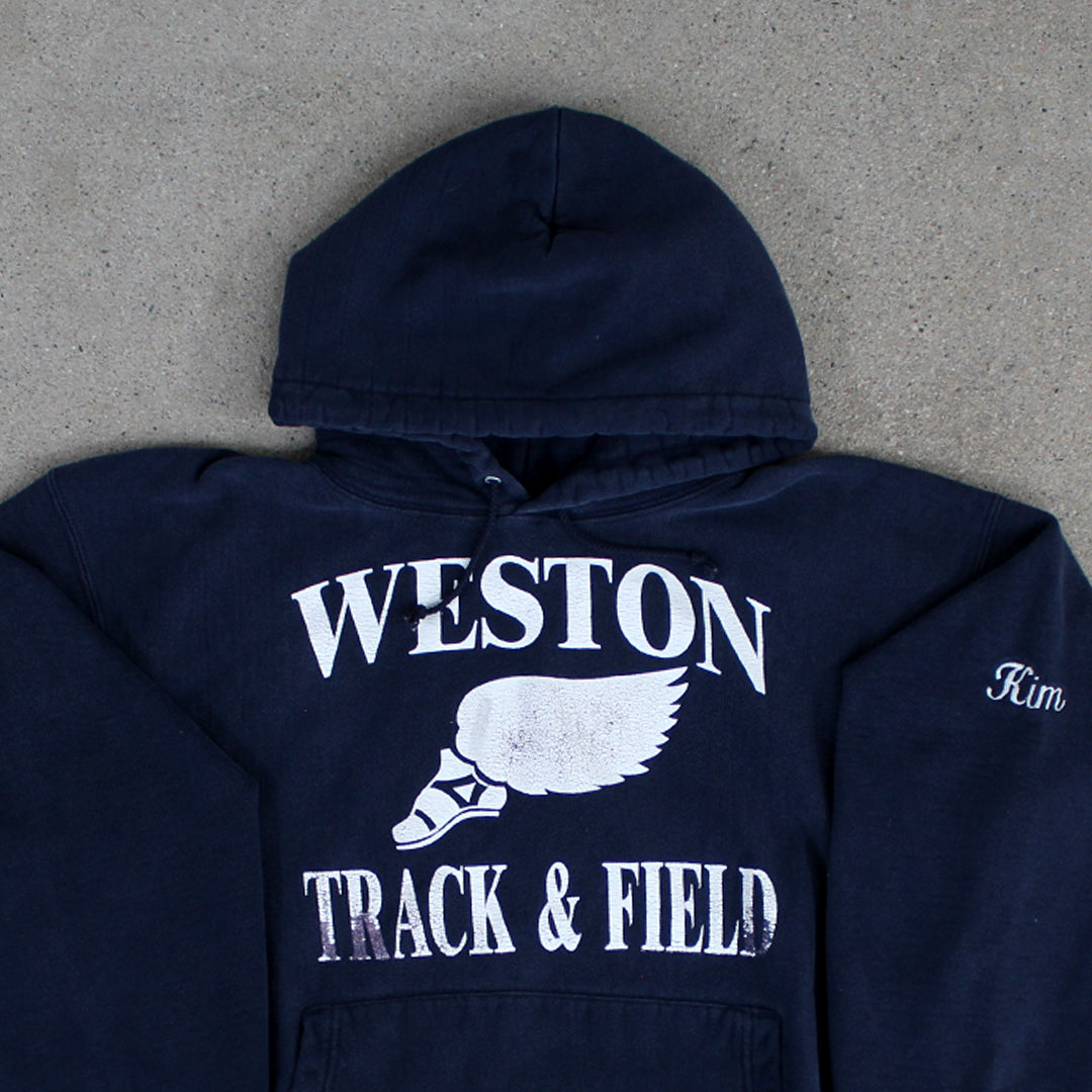 Vintage Weston Track & Field x Champion Hoodie | Rebalance Vintage.