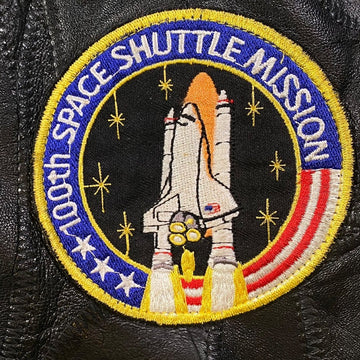 Vintage NASA Patch Leather Bomber Jacket | Rebalance Vintage.