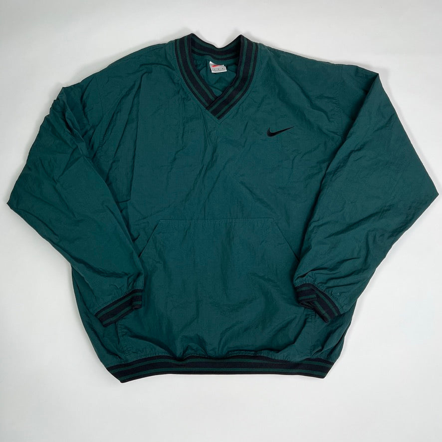 Vintage 90s Green + Black Nike Pull Over Windbreaker (L) | Rebalance Vintage.