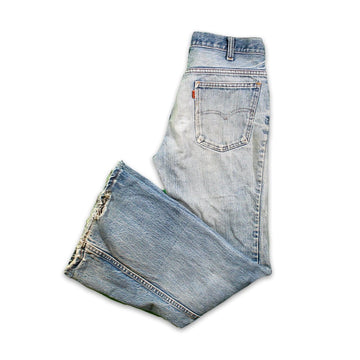 Vintage 80s High Waisted Distressed Levi Bellbottom Jeans | Rebalance Vintage.