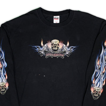 Vintage Easy riders Flaming Skull Long Sleeve | Rebalance Vintage.