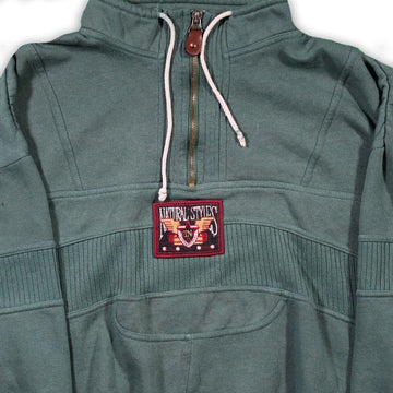 Vintage 80s Green Natural Styles 1/4 Zip Sweater | Rebalance Vintage.