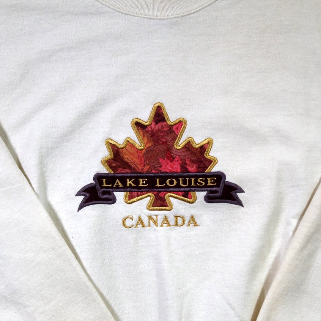 Vintage 80s Lake Louise Autumn Leaf Crewneck (L/XL) | Rebalance Vintage.